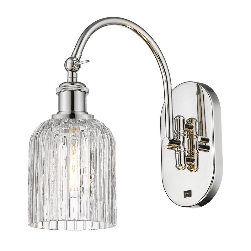Innovations Lighting 518-1W-13-5 Bridal Veil Sconce Bridal Veil 13" - Polished Nickel / Clear
