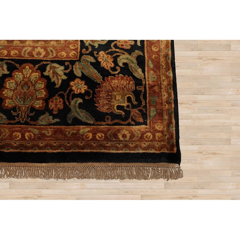 Hand Knotted Agra Charcoal,Sage Wool Traditional Oriental Area Rug - 12' 3'' x 19' 6''