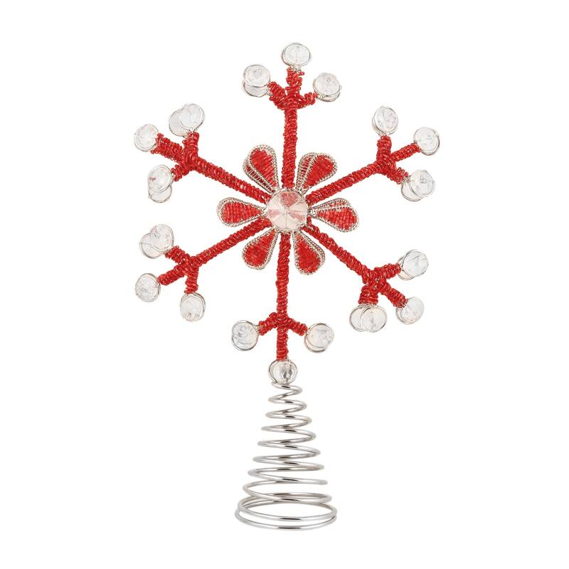 Novica Handmade Radiant Snowflake Beaded Tree Topper