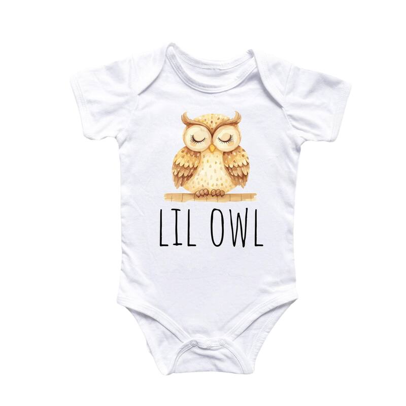 Little Owl - Baby Boy Girl Clothes Infant Bodysuit Funny Cute Newborn - Natural - Newborn