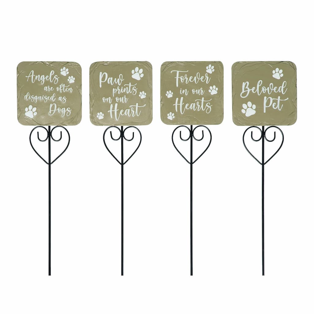 Transpac Resin Pet Memorial Garden Pick Set of 4 Spring Home Decorations