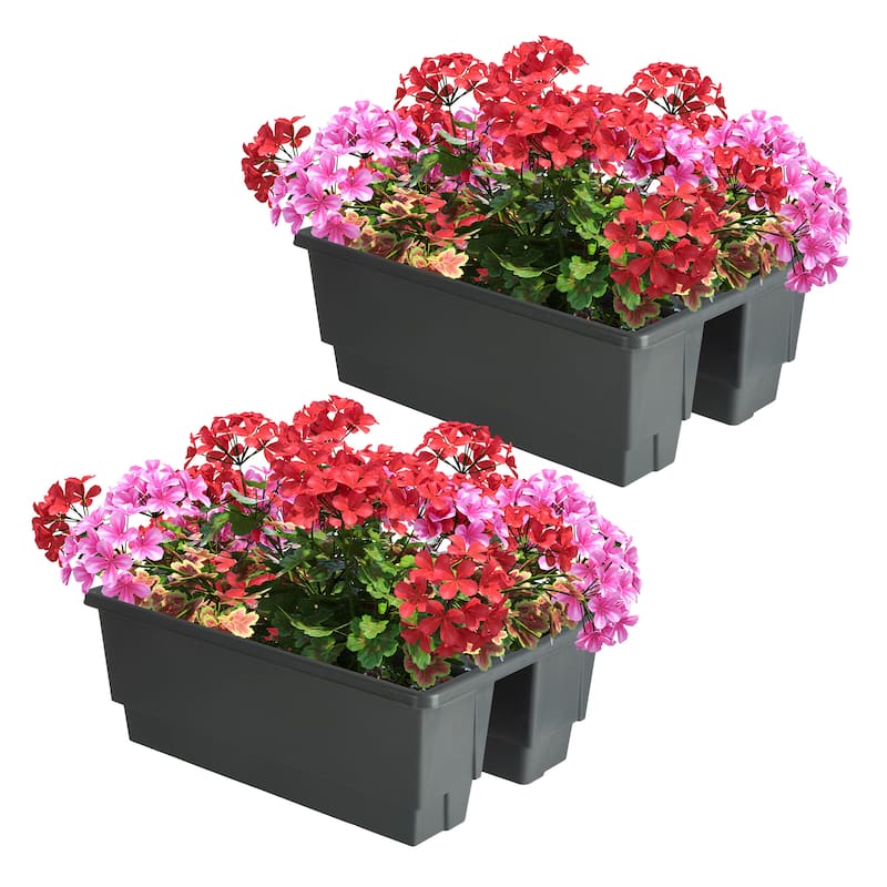 Pure Garden 20.75in Railing Planter - 6-Gal Outdoor Flower Box