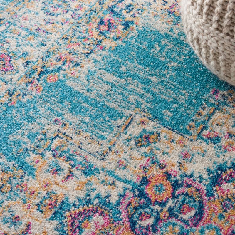 Porch & Den Dobbin Vintage Persian Medallion Farmhouse Area Rug