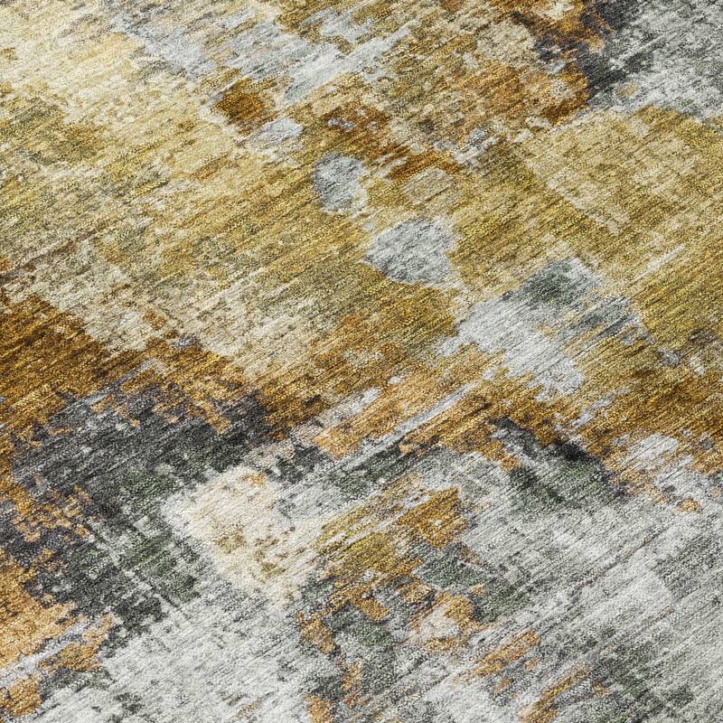 Machine Washable Indoor/ Outdoor Abstact Contemporary Chantille Rug