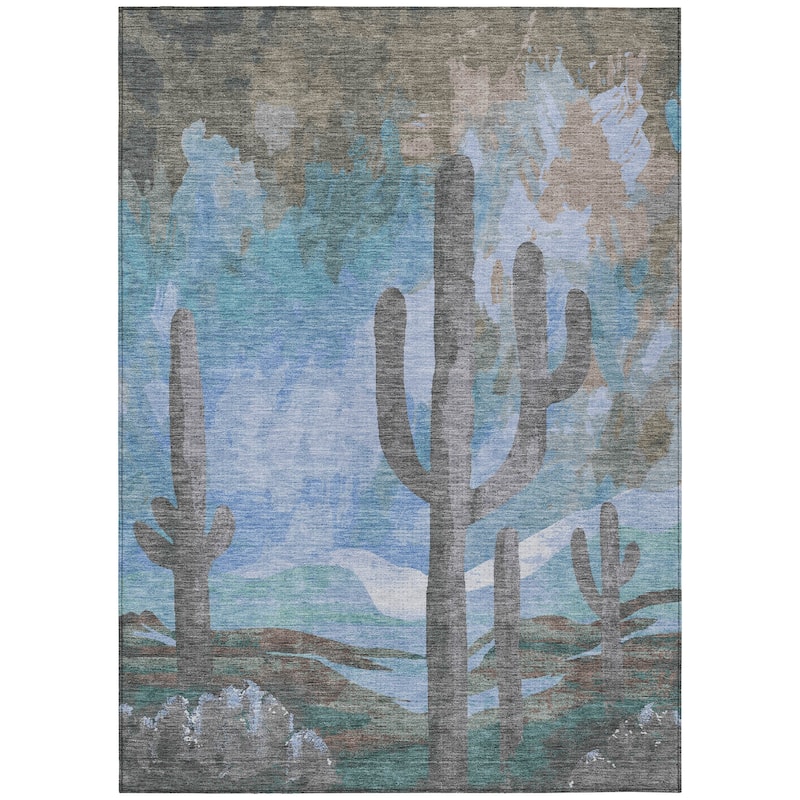 Machine Washable Indoor/ Outdoor Desert Inspiration Chantille Rug