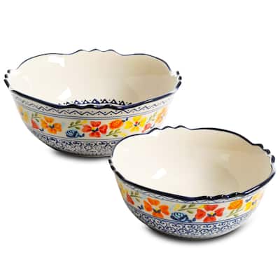 Gibson Home Luxembourg 2 Piece Stoneware Bowl Set