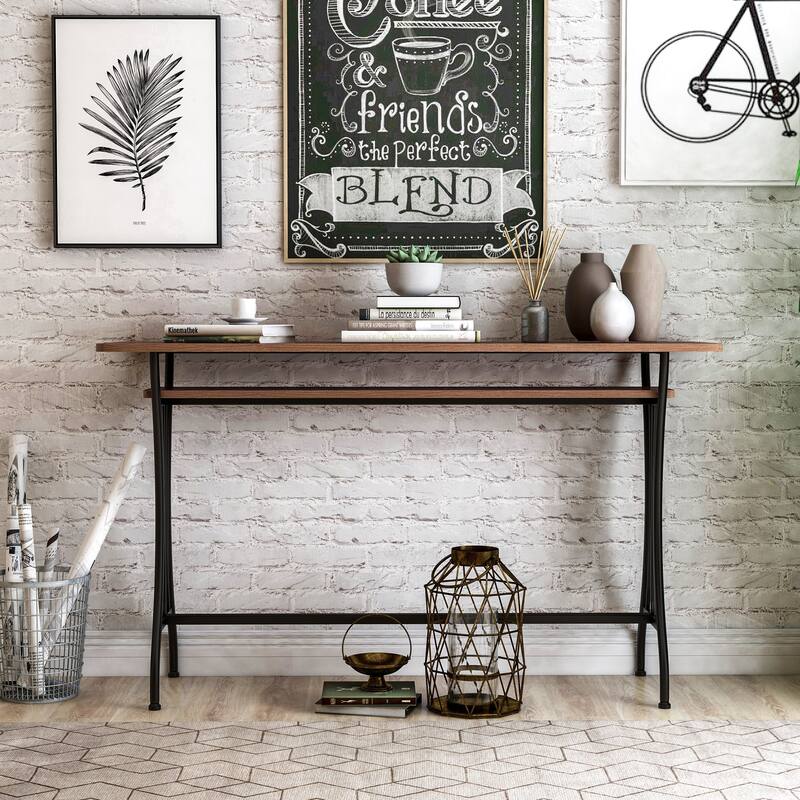 DH BASIC Industrial 60-inch Metal 1-Shelf Counter Height Table by Denhour