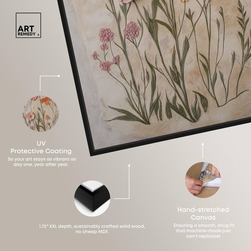 Sculpted Flora Frieze I Canvas by Art Remedy