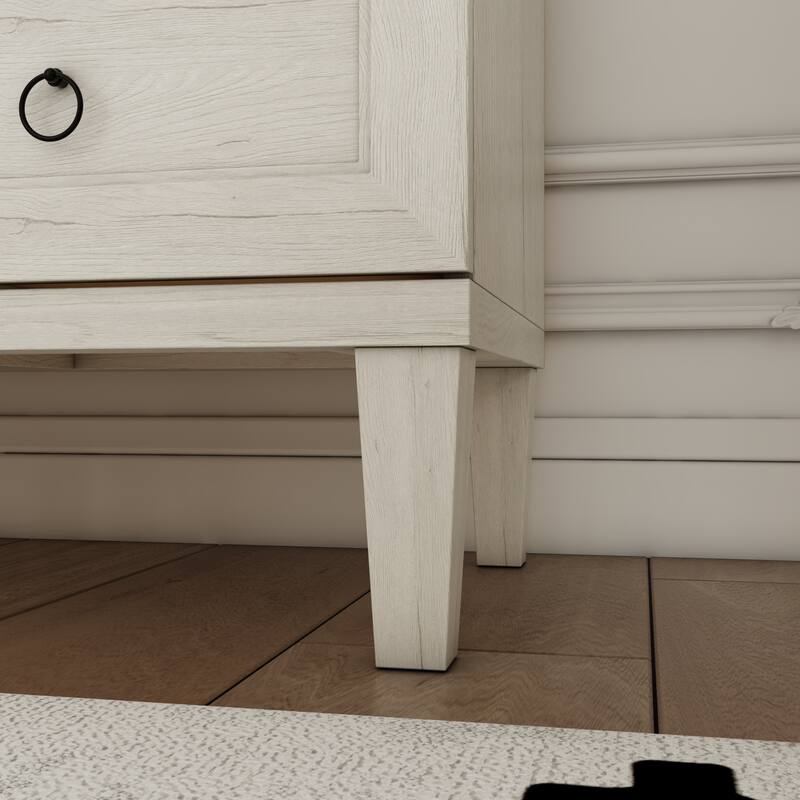 63.4" Wide 9 Drawer Dresser, Modern Light Wood Bedroom Dresser with Solid Legs for Storage