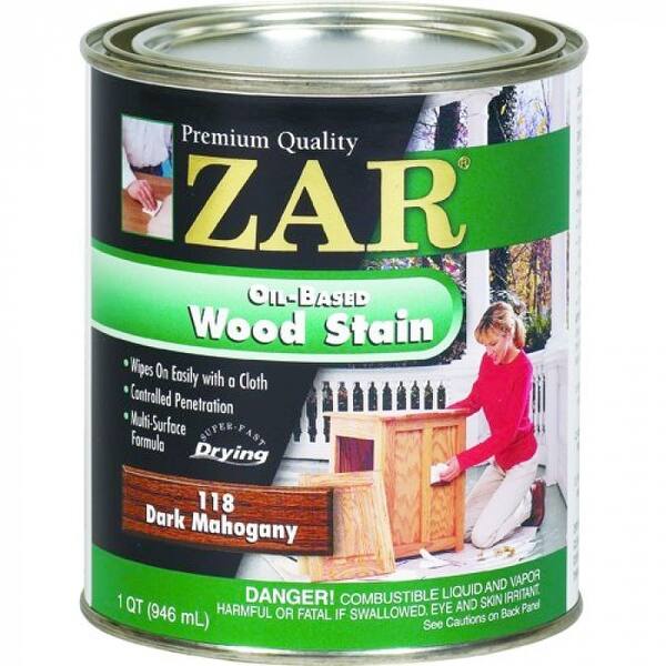 Shop Black Friday Deals On Zar 11812 Interior Oil Based Wood Stain Dark Mahogany 1 Qt Overstock 24329715