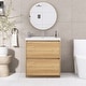 preview thumbnail 20 of 85, Floating Bathroom Vanity with Integrated Resin Top Natural Oak - 29.53'' x 19.69'' x 33.46''