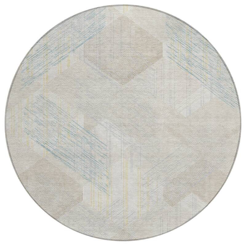 Machine Washable Indoor/ Outdoor Modern Hotchkiss Chantille Rug