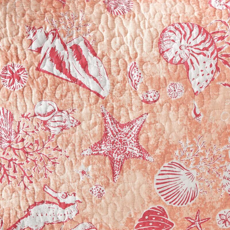 Lagoon Peach Quilt Set