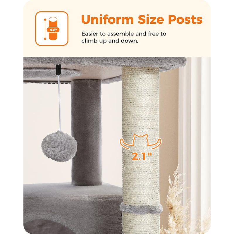 55" Plush Sisal Scratching Posts Indoor Cat Tree