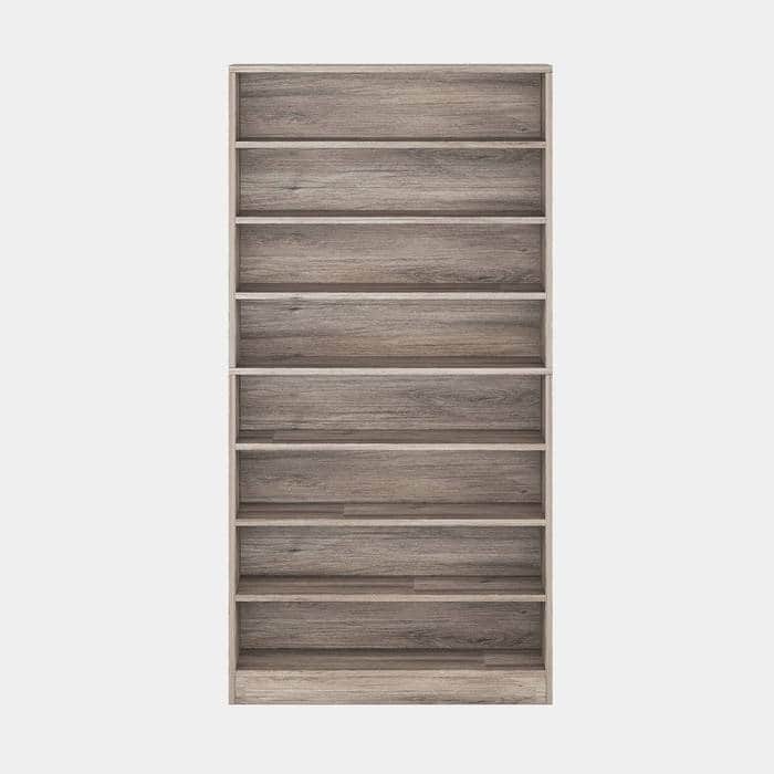 Grey Wood 9-Tier Shoe Cabinet with Adjustable Shelves for Storage - 11.81"D x 31.50"W x 70.86"H - Grey