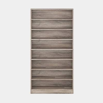 Grey Wood 9-Tier Shoe Cabinet with Adjustable Shelves for Storage - 11.81"D x 31.50"W x 70.86"H
