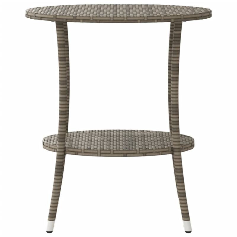 vidaXL Reclining Patio Chairs 2 pcs with Table Gray Poly Rattan - 21.5" x 23" x 36.2"