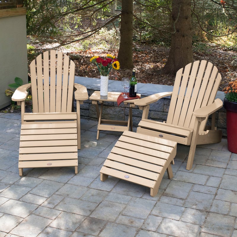 HIGHWOOD Set of Two Reclining and Folding Adirondack Chairs Conversation Set