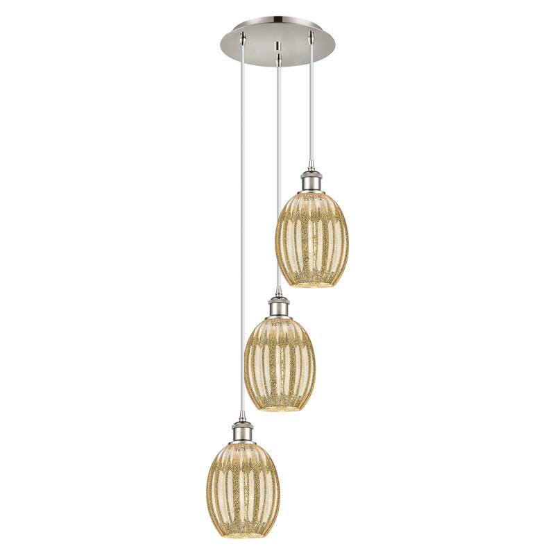 Innovations Lighting Endless Possibilities Ballston - Preston - 3 Light 13" Bulb Shade Cord Hung Multi Pendant - Mercury/Polished Nickel