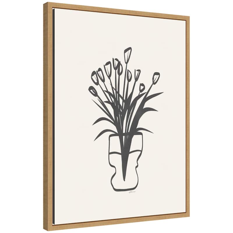 Kate and Laurel Tulips by Gabrielly Guedes Framed Canvas Wall Art Print - 18x24