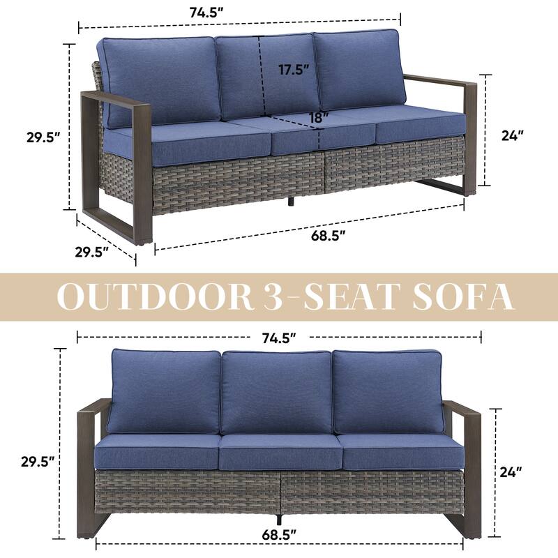 Outside Conversation Sofa for Balcony - Grey