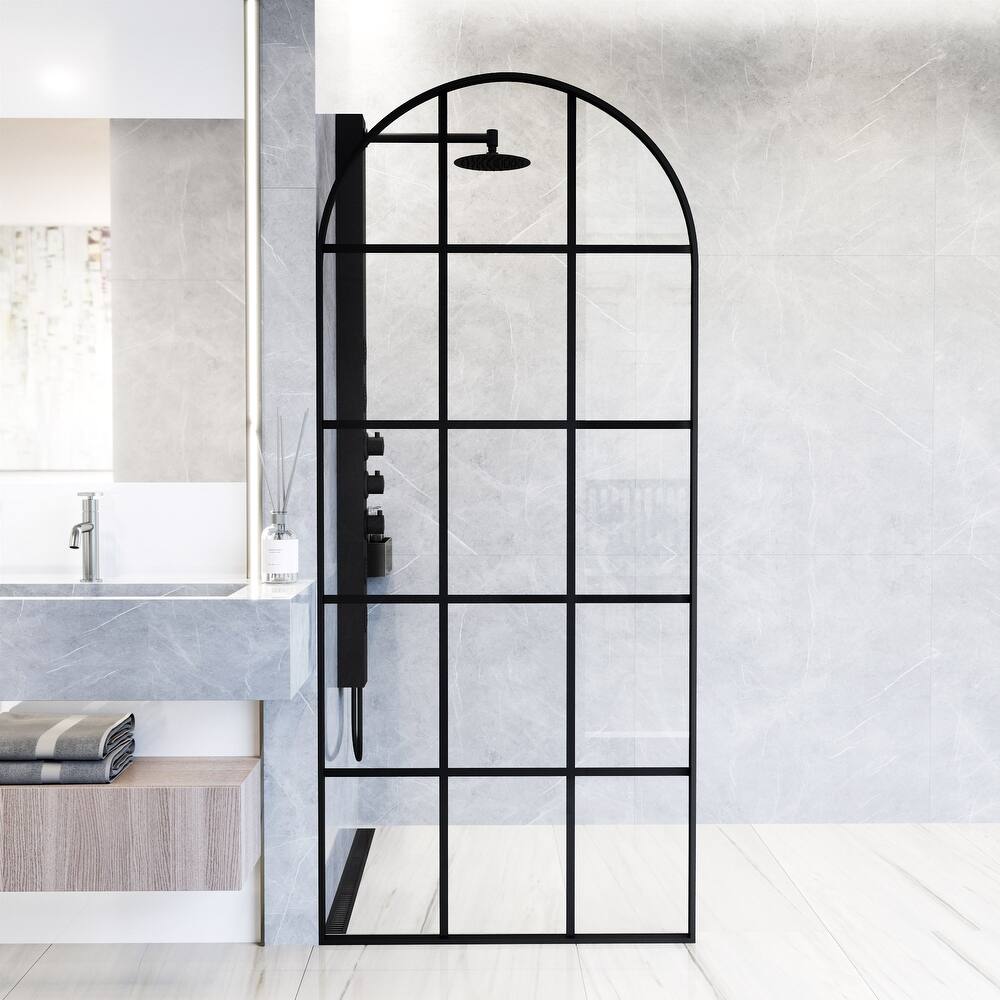 VIGO Arden 34" W x 78" H Framed Fixed Shower Screen