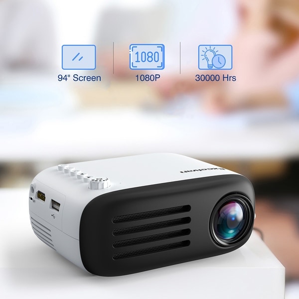Mini Portable Multimedia LED Projector 1080P Home Theater TF USB HDMI Kids Toy