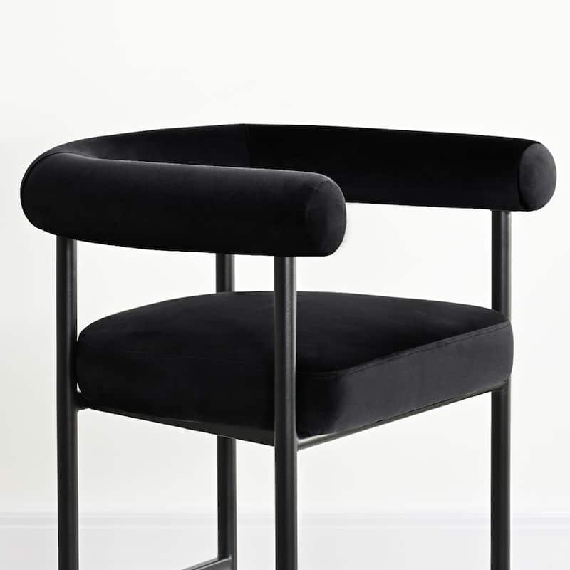 24" Seat Height Velvet Counter Stools (Set Of 2)