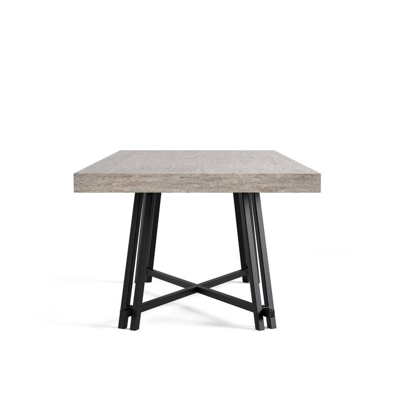 Furniture of America Evrena Modern Black 84-inch Solid Wood Dining Table