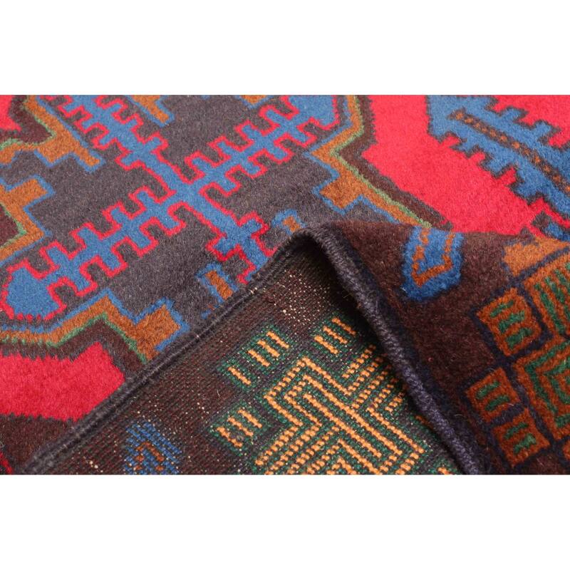 ECARPETGALLERY Hand-knotted Teimani Red Wool Rug - 3'7 x 6'0