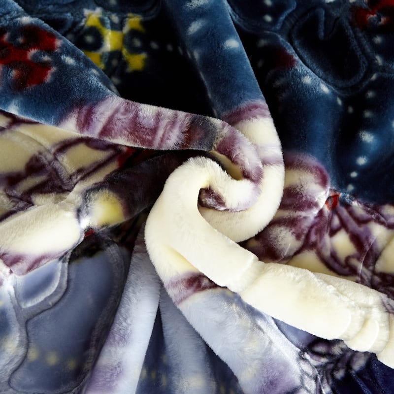 Heavy Crafted Thick Floral 9-pound Winter Fleece Blanket 85"x95"