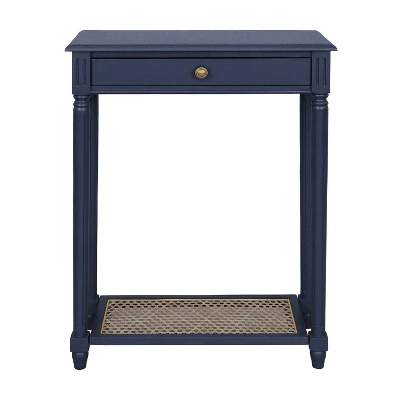 Lenora 1-drawer Solid Wood Console Accent Table with Cane Shelf by East at Main
