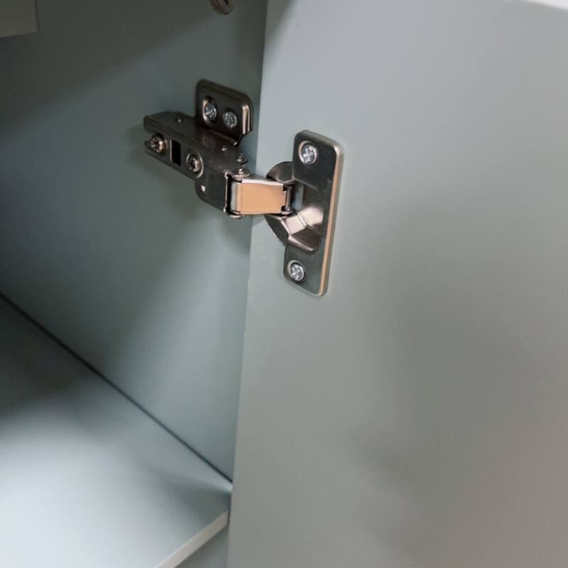 59.8" Mint Green Lacquered Wooden Cabinet with 4 Glass Doors - 59.8 inches L x 15.7 inches W x 33.7 inches H