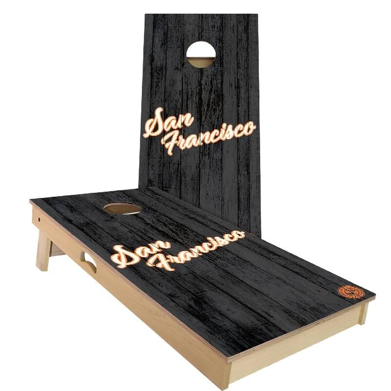 San Francisco Vintage Baseball Outdoor Cornhole Board Set - Backyard 2x4 - NO Accessories