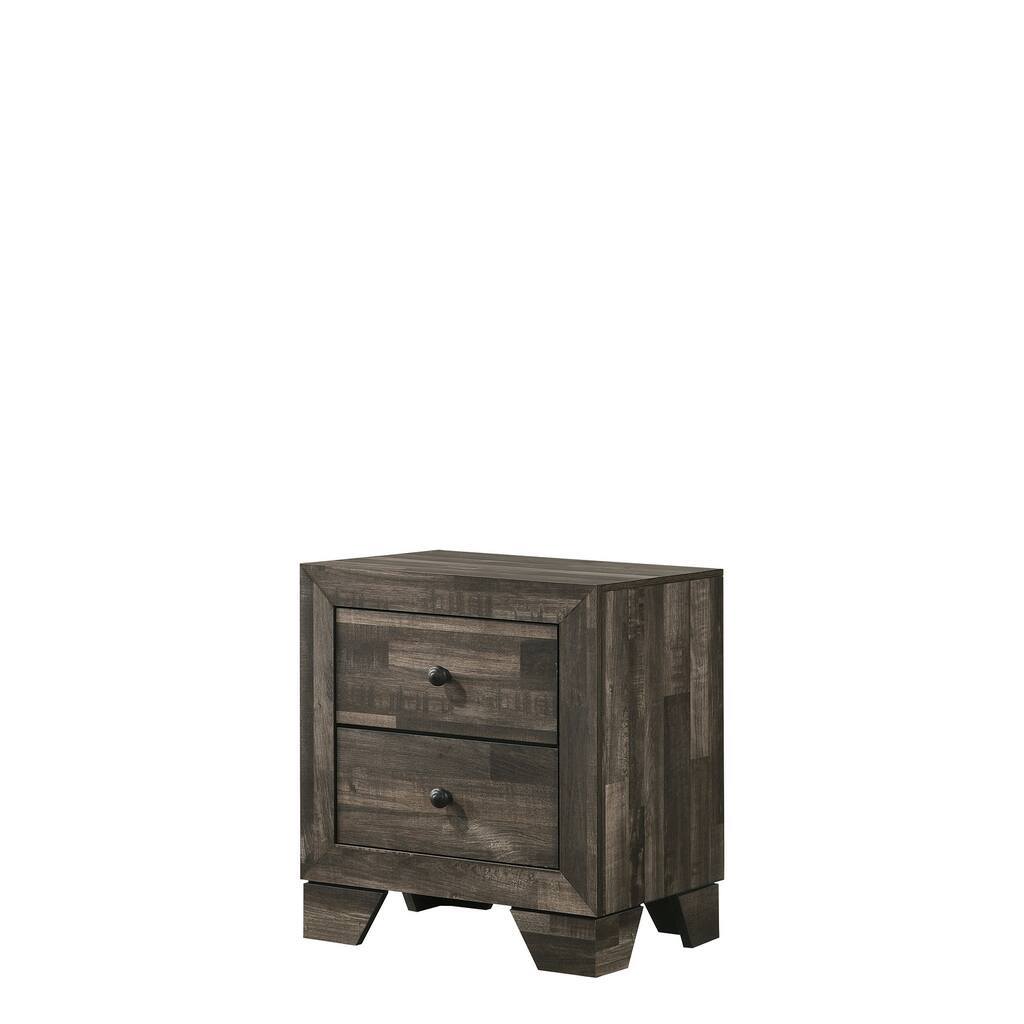 Rustic Two-Drawer Nightstand with Round Handles