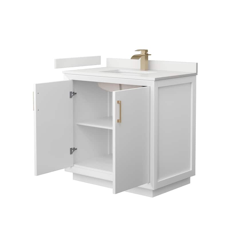 Wyndham Collection WCF414136S-QTZ-UNSMXX Strada 36" Free Standing