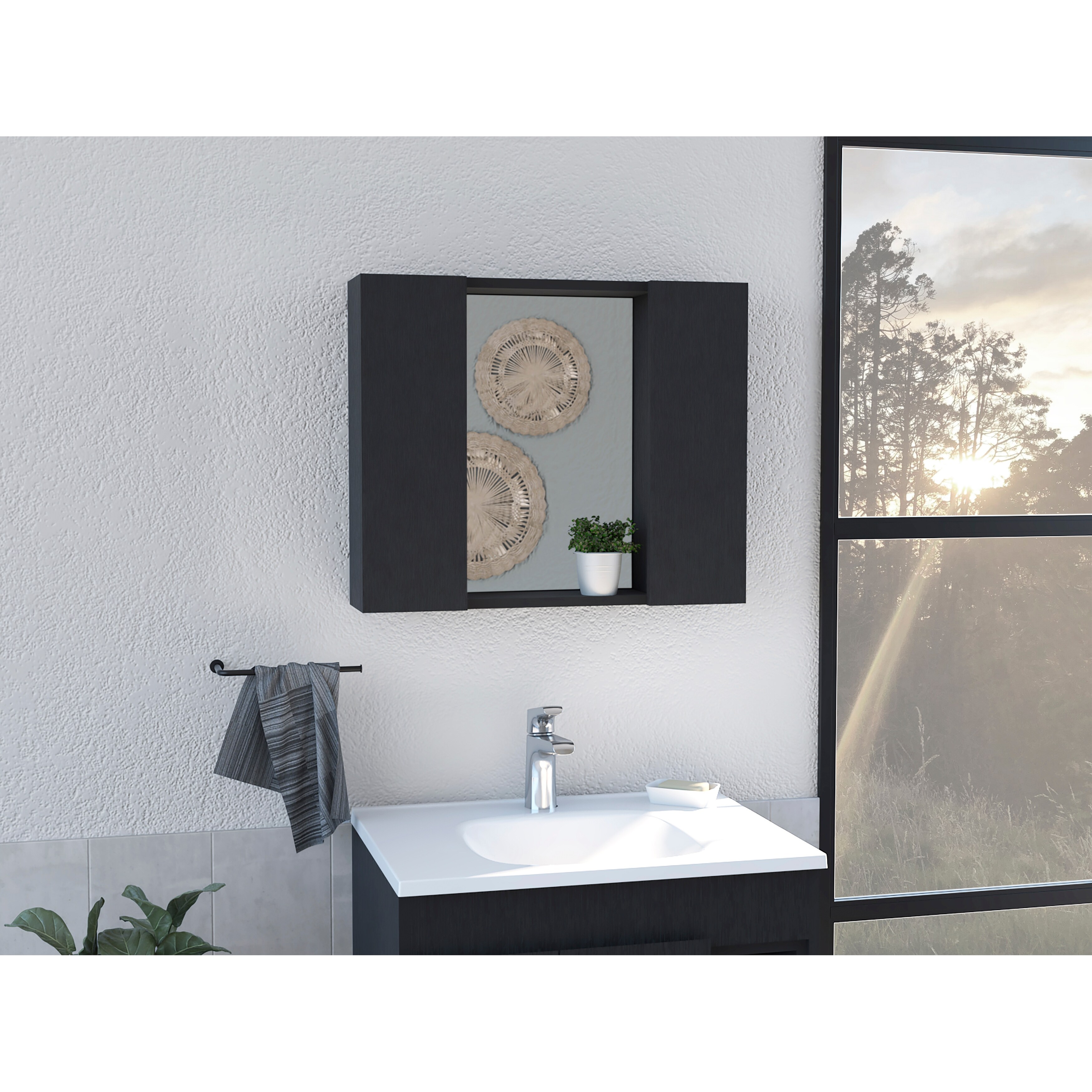 Bathroom mirror cabinet 500mm wide discount