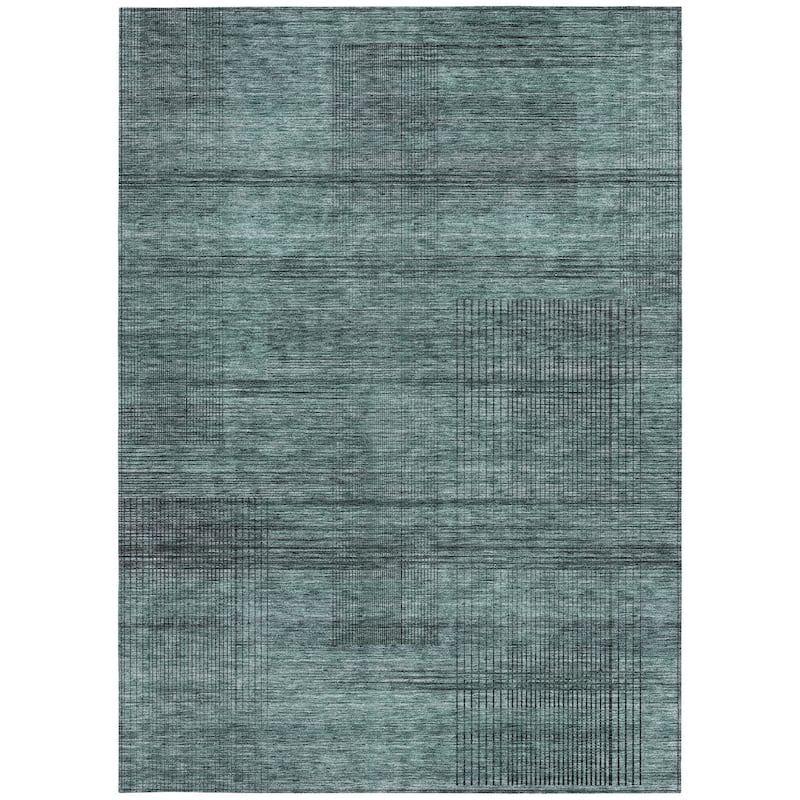 HomeRoots Striped Transitional Rectangle Outdoor Rug