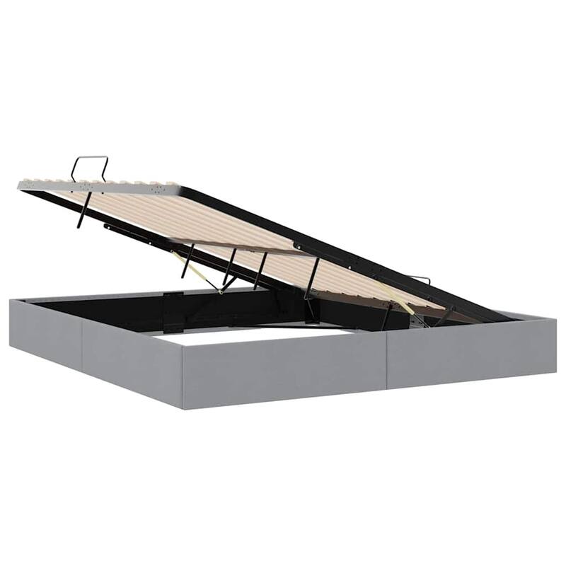 vidaXL Storage Bed with Mattress in Fabric