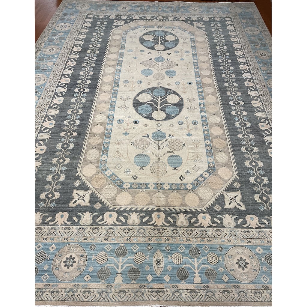 HERAT ORIENTAL Handmade Khotan Wool Rug - 13'1" x 18'