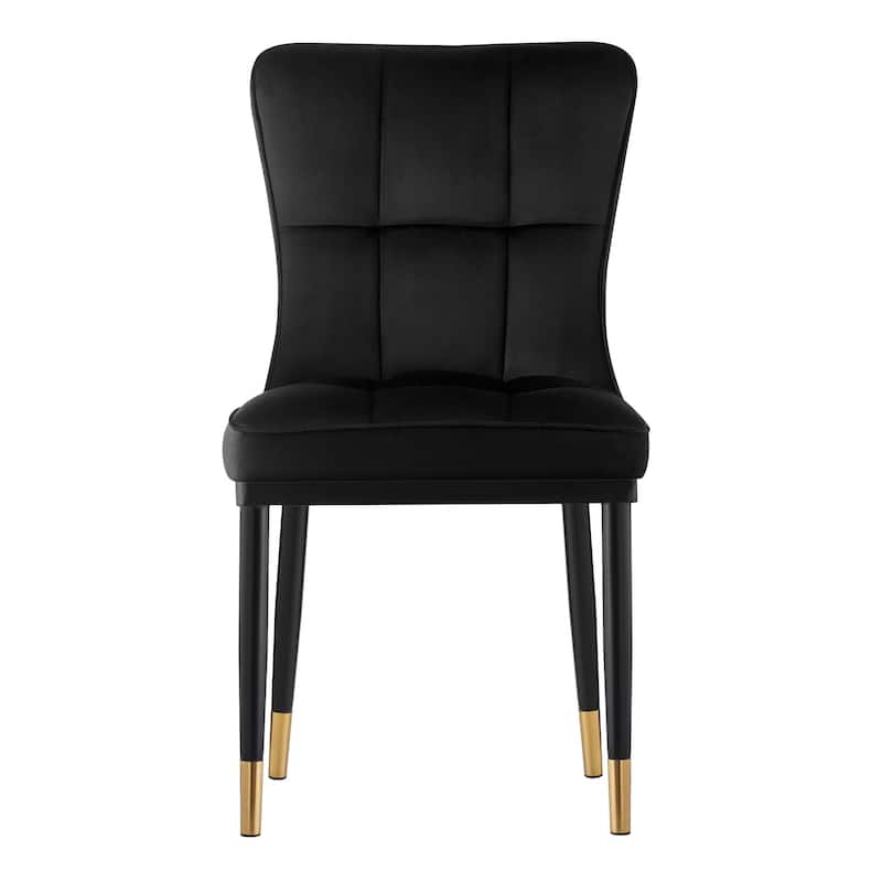 Velvet Upholstered Dining Chairs with Metal Legs, Set of 2/4 - 35.8"H x 18.9"W x 23.2"D