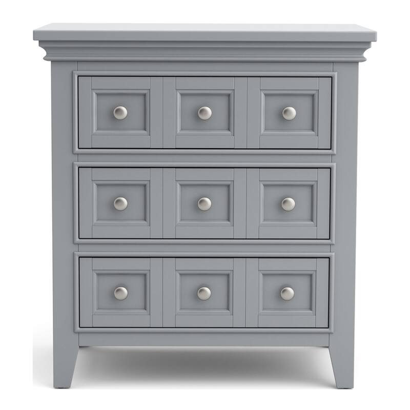Saer Transitional Grey Wood 3-Drawer Nightstand by Furniture of America
