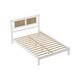 preview thumbnail 45 of 46, Queen Wooden Platform Bed Set with Rattan Headboard and Matching Nightstands