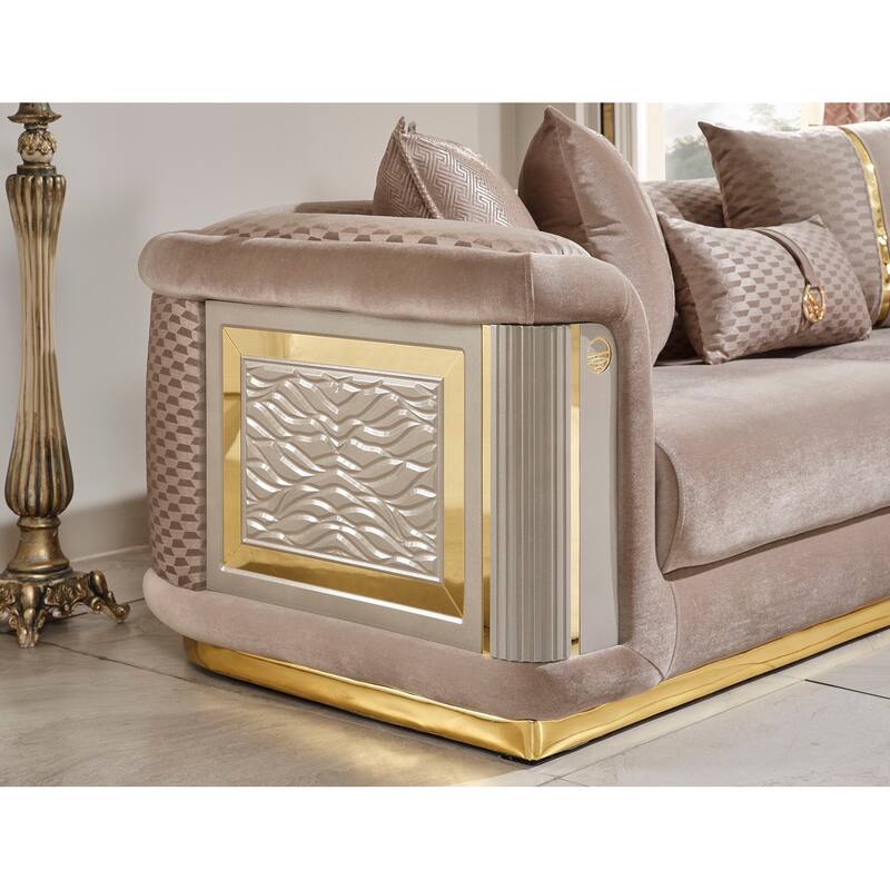 Evelance Modern Upholstered 93'' Velvet Pillow Back
