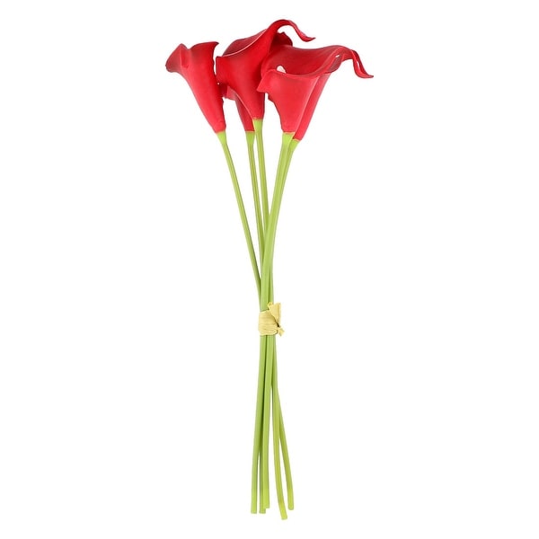 Banquet Wedding Office Decor Gift Calla Lily Artificial Flowers Bouquet Red 5pcs