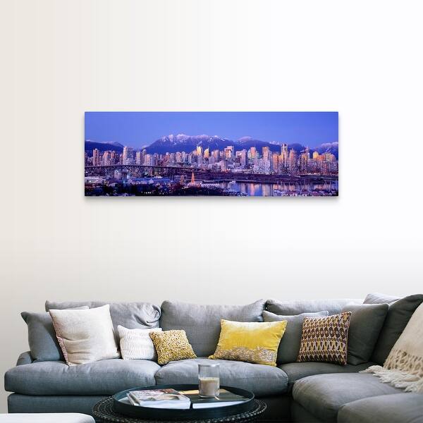 Twilight Vancouver Skyline British Columbia Canada Canvas Wall Art Overstock 16874275