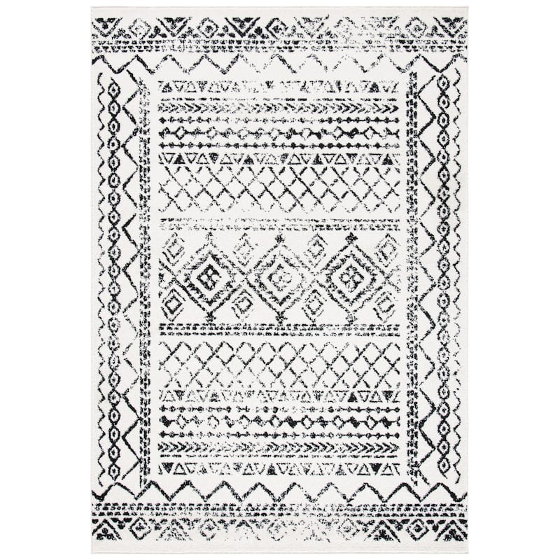 SAFAVIEH Tulum Hinnertje Rustic Moroccan Boho Tribal Distressed Rug - 2' x 4' - Ivory/Black