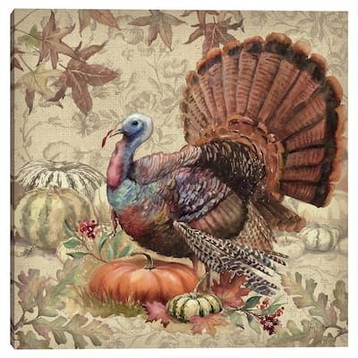 Fall Fowl Turkey by Geoff Allen Canvas Art Print