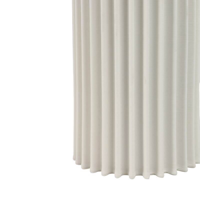 Ceramic Table Lamp Pleated Base with Fabric Drum Shade - 27" White - 15" x 15" x 27"