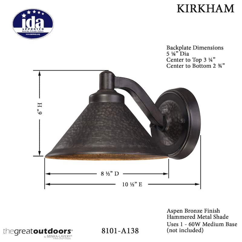 The Great Outdoors 1 Light 6" Height Dark Sky Compliant Outdoor Wall